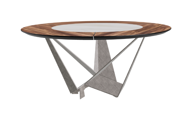 Cattelan Italia Skorpio Ker-Wood Round Swivel Dining Table 160