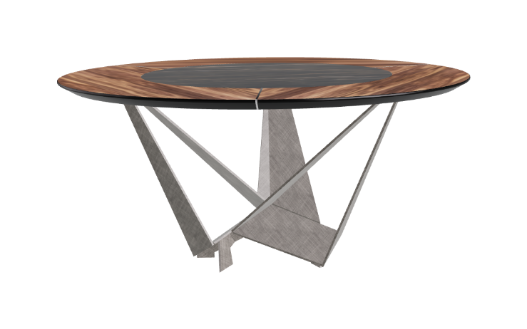 Cattelan Italia Skorpio Ker-Wood Round Swivel Dining Table 160
