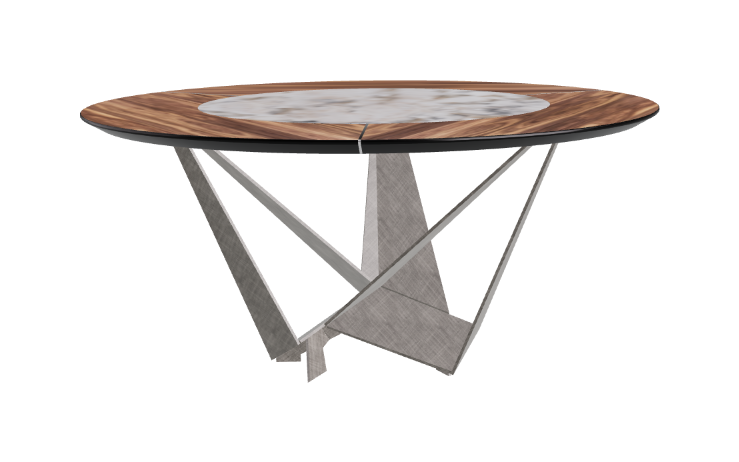 Cattelan Italia Skorpio Ker-Wood Round Swivel Dining Table 160