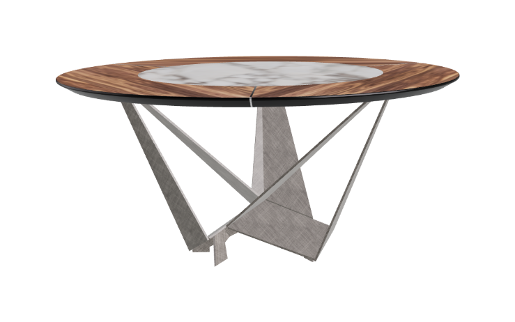 Cattelan Italia Skorpio Ker-Wood Round Swivel Dining Table 160