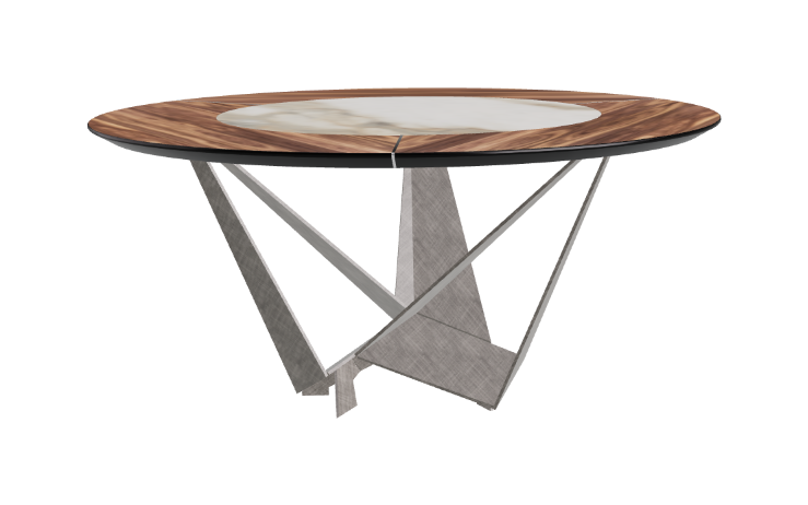 Cattelan Italia Skorpio Ker-Wood Round Swivel Dining Table 160
