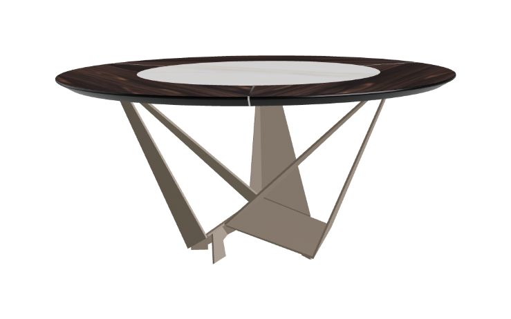 Cattelan Italia Skorpio Ker-Wood Round Swivel Dining Table 160