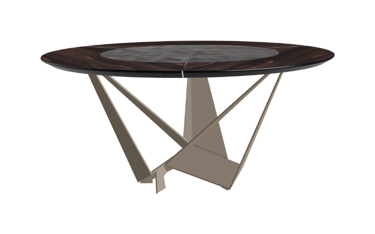 Cattelan Italia Skorpio Ker-Wood Round Swivel Dining Table 160