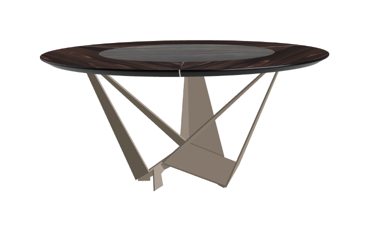 Cattelan Italia Skorpio Ker-Wood Round Swivel Dining Table 160