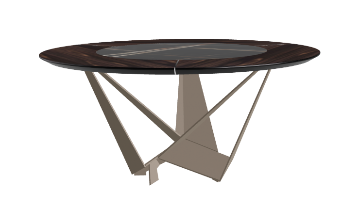 Cattelan Italia Skorpio Ker-Wood Round Swivel Dining Table 160