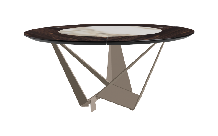 Cattelan Italia Skorpio Ker-Wood Round Swivel Dining Table 160