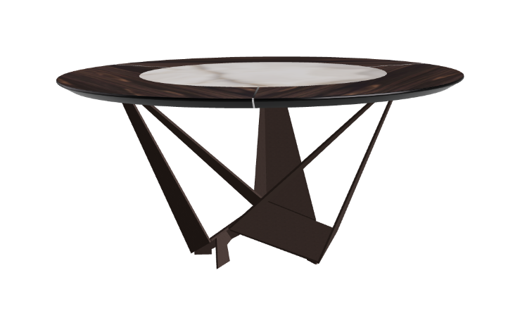 Cattelan Italia Skorpio Ker-Wood Round Swivel Dining Table 160