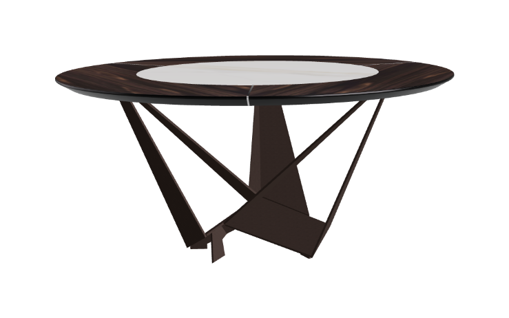 Cattelan Italia Skorpio Ker-Wood Round Swivel Dining Table 160
