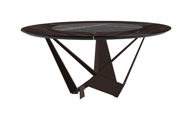 Cattelan Italia Skorpio Ker-Wood Round Swivel Dining Table 160