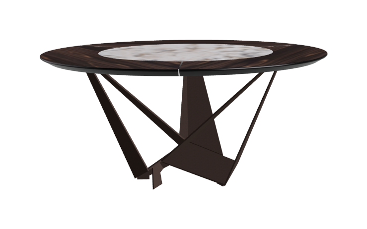 Cattelan Italia Skorpio Ker-Wood Round Swivel Dining Table 160
