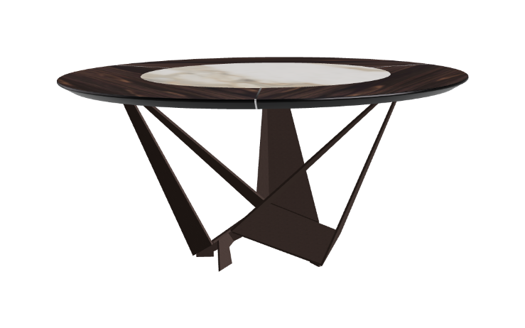 Cattelan Italia Skorpio Ker-Wood Round Swivel Dining Table 160