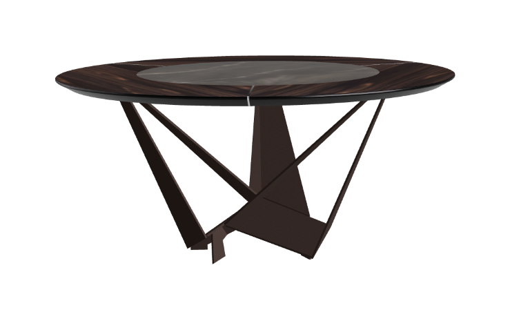Cattelan Italia Skorpio Ker-Wood Round Swivel Dining Table 160