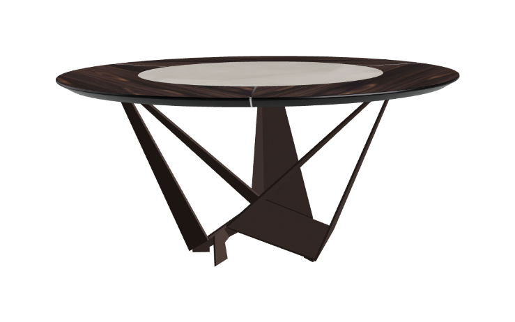 Cattelan Italia Skorpio Ker-Wood Round Swivel Dining Table 160