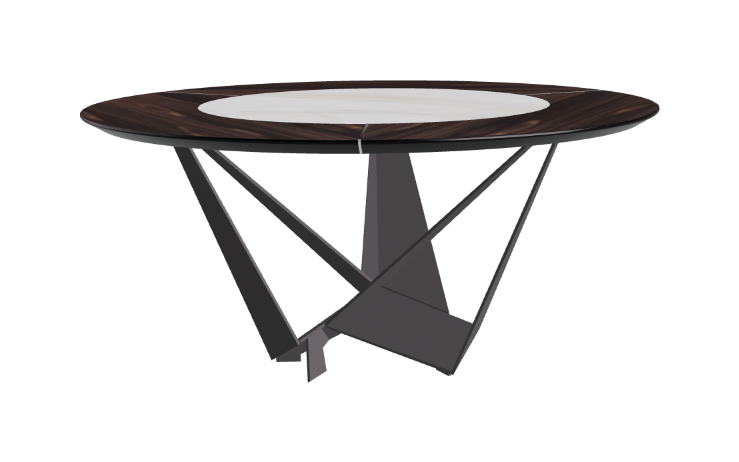 Cattelan Italia Skorpio Ker-Wood Round Swivel Dining Table 160