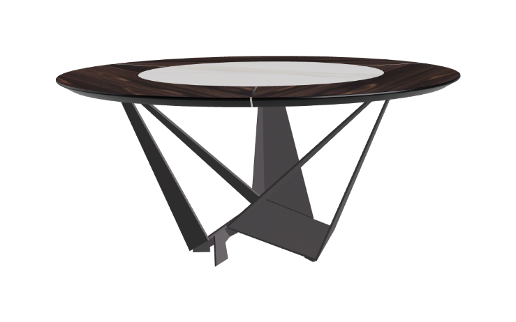 Cattelan Italia Skorpio Ker-Wood Round Swivel Dining Table 160