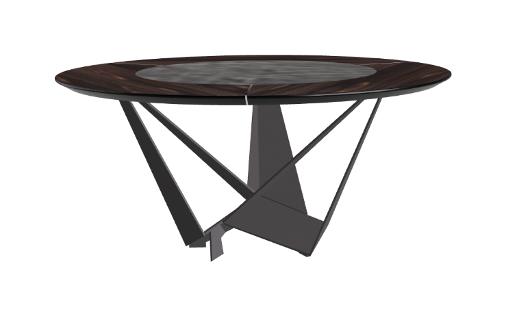 Cattelan Italia Skorpio Ker-Wood Round Swivel Dining Table 160
