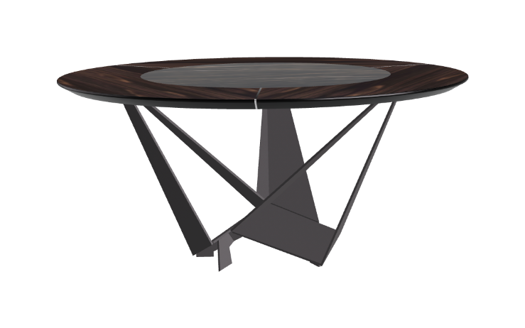 Cattelan Italia Skorpio Ker-Wood Round Swivel Dining Table 160