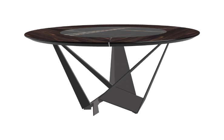 Cattelan Italia Skorpio Ker-Wood Round Swivel Dining Table 160