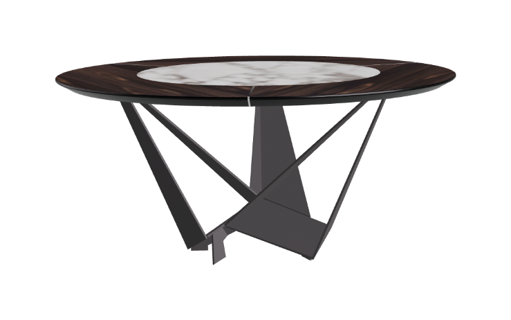 Cattelan Italia Skorpio Ker-Wood Round Swivel Dining Table 160