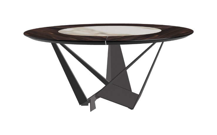 Cattelan Italia Skorpio Ker-Wood Round Swivel Dining Table 160