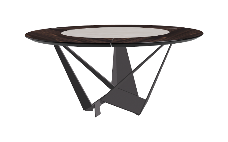 Cattelan Italia Skorpio Ker-Wood Round Swivel Dining Table 160