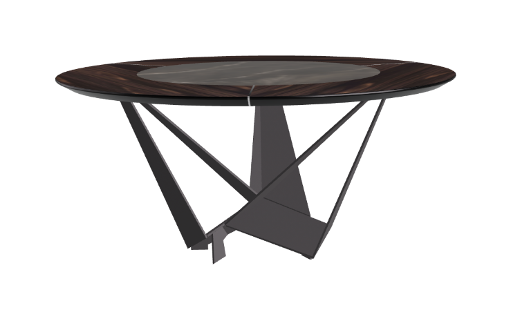 Cattelan Italia Skorpio Ker-Wood Round Swivel Dining Table 160