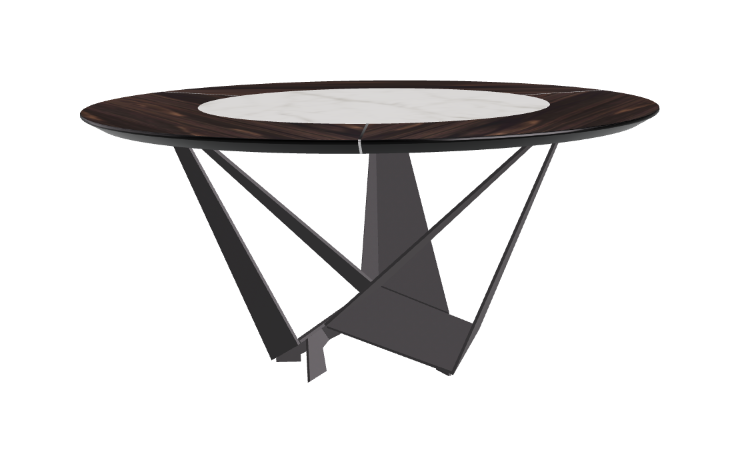 Cattelan Italia Skorpio Ker-Wood Round Swivel Dining Table 160