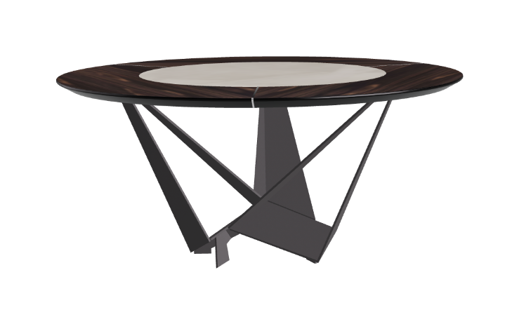 Cattelan Italia Skorpio Ker-Wood Round Swivel Dining Table 160