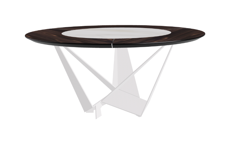 Cattelan Italia Skorpio Ker-Wood Round Swivel Dining Table 160