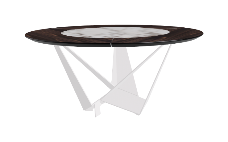Cattelan Italia Skorpio Ker-Wood Round Swivel Dining Table 160