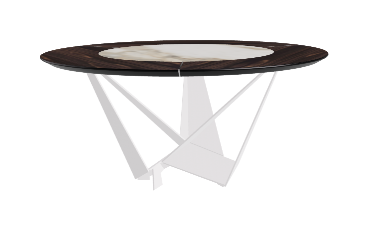 Cattelan Italia Skorpio Ker-Wood Round Swivel Dining Table 160