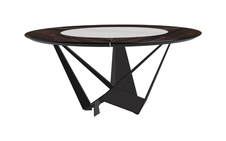 Cattelan Italia Skorpio Ker-Wood Round Swivel Dining Table 160