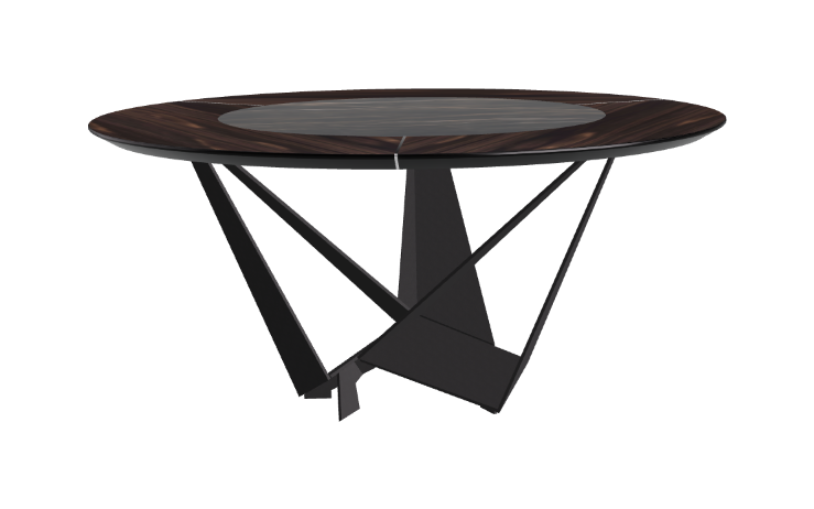 Cattelan Italia Skorpio Ker-Wood Round Swivel Dining Table 160