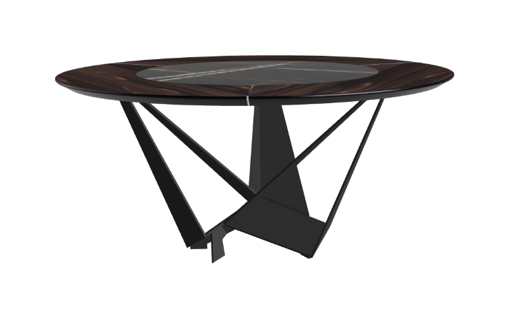 Cattelan Italia Skorpio Ker-Wood Round Swivel Dining Table 160