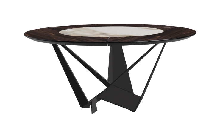 Cattelan Italia Skorpio Ker-Wood Round Swivel Dining Table 160