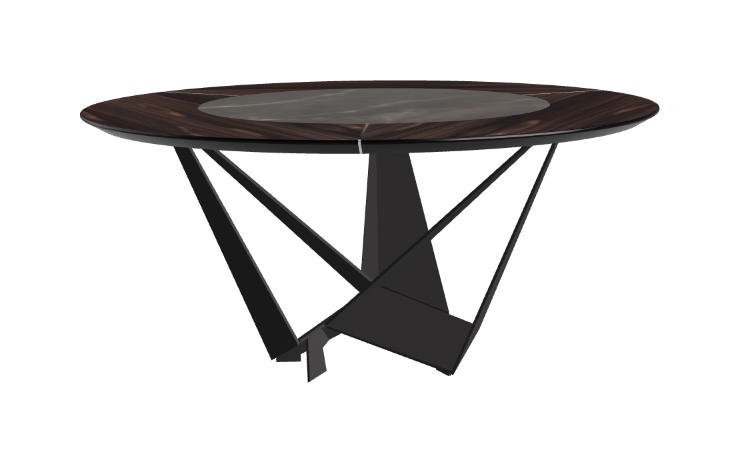 Cattelan Italia Skorpio Ker-Wood Round Swivel Dining Table 160