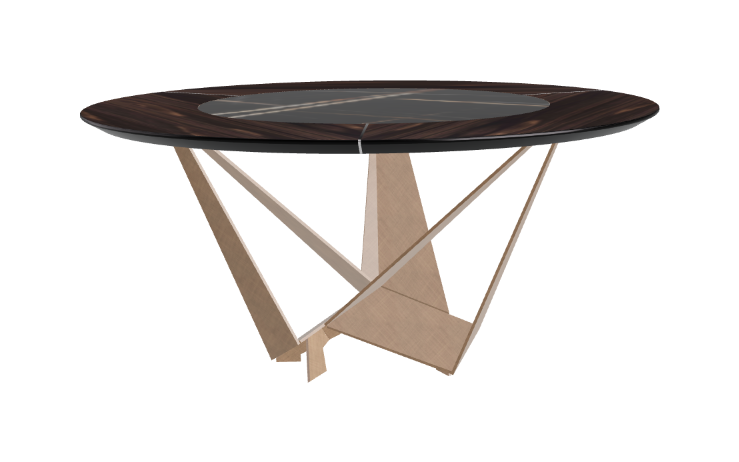 Cattelan Italia Skorpio Ker-Wood Round Swivel Dining Table 160
