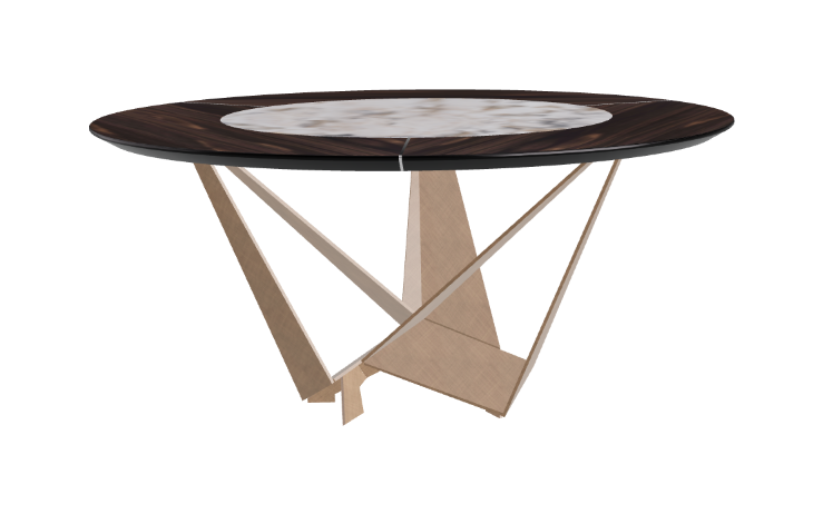 Cattelan Italia Skorpio Ker-Wood Round Swivel Dining Table 160