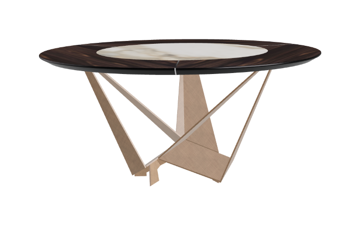 Cattelan Italia Skorpio Ker-Wood Round Swivel Dining Table 160