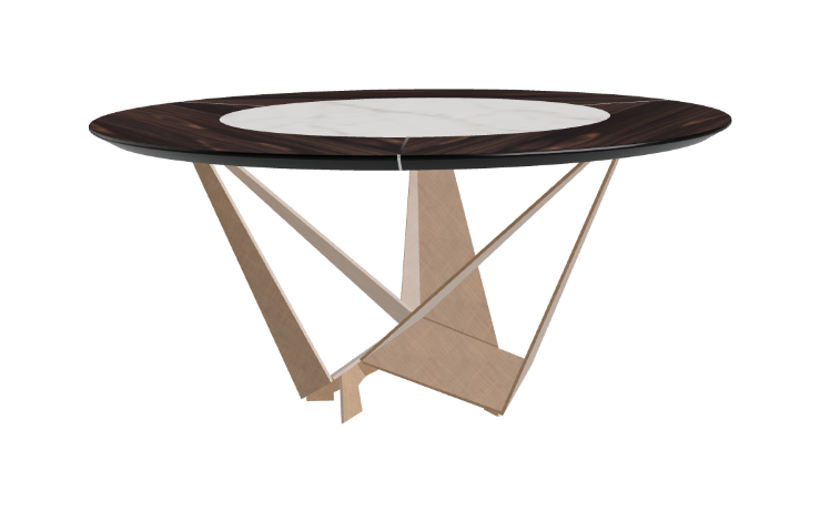 Cattelan Italia Skorpio Ker-Wood Round Swivel Dining Table 160