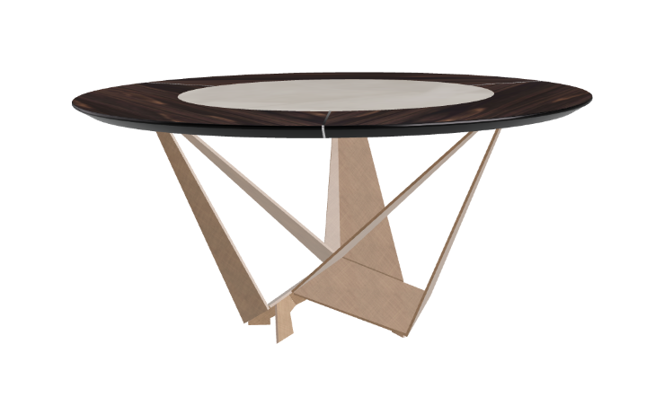 Cattelan Italia Skorpio Ker-Wood Round Swivel Dining Table 160