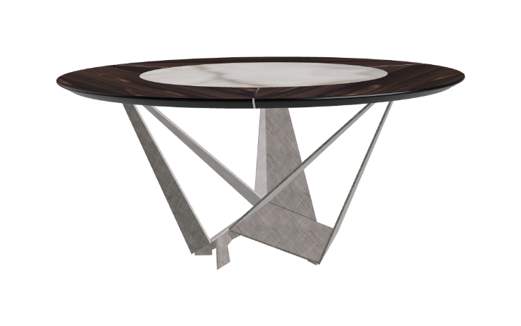 Cattelan Italia Skorpio Ker-Wood Round Swivel Dining Table 160