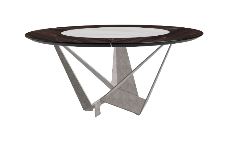 Cattelan Italia Skorpio Ker-Wood Round Swivel Dining Table 160