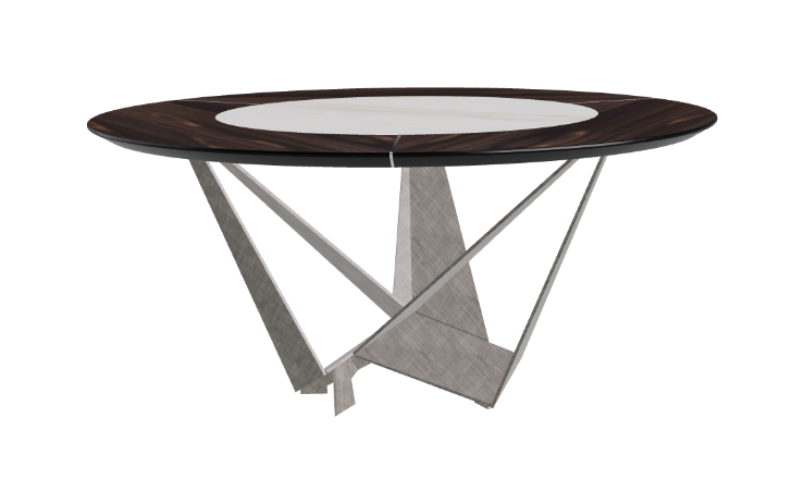 Cattelan Italia Skorpio Ker-Wood Round Swivel Dining Table 160