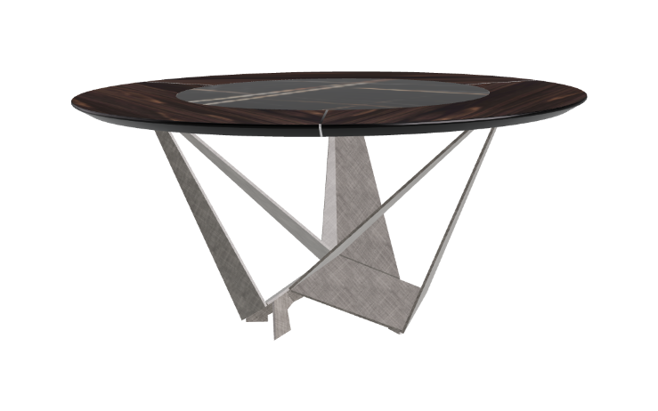 Cattelan Italia Skorpio Ker-Wood Round Swivel Dining Table 160