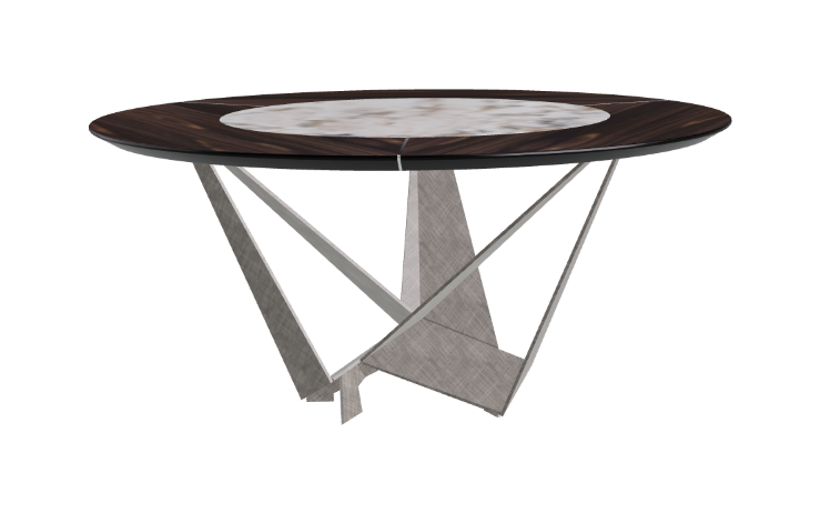 Cattelan Italia Skorpio Ker-Wood Round Swivel Dining Table 160