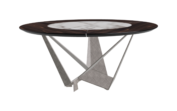 Cattelan Italia Skorpio Ker-Wood Round Swivel Dining Table 160