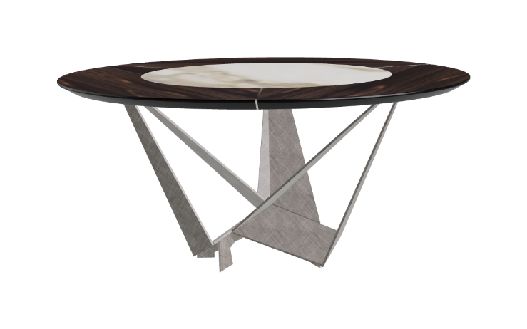 Cattelan Italia Skorpio Ker-Wood Round Swivel Dining Table 160