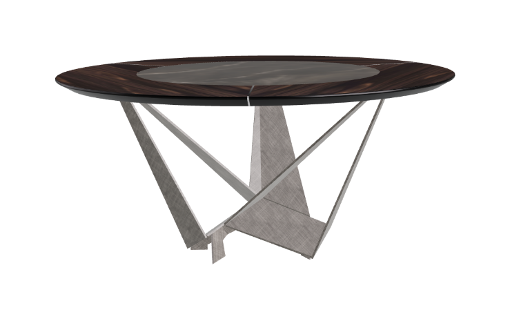 Cattelan Italia Skorpio Ker-Wood Round Swivel Dining Table 160