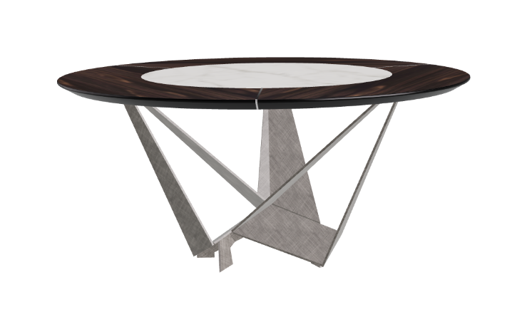 Cattelan Italia Skorpio Ker-Wood Round Swivel Dining Table 160